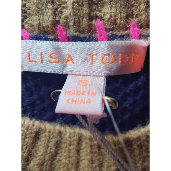 Lisa Todd Border Order Navy Blue & Multicolor Pullover 100% Cotton (SOLD) - Picture 8 of 10